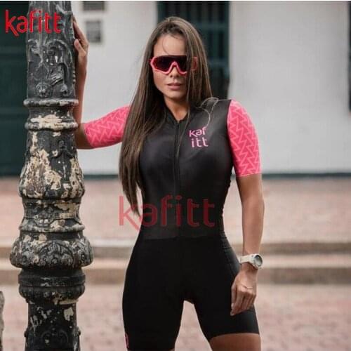 Calfette Professional Womens Triathlon Outdoor Sportswear Team Tersey Short-sleeved Tight Cycling Wear Jumpsuit Cycling Jersey