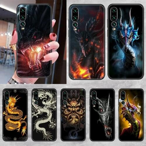 Animal Dragon Phone case For Huawei P Mate P10 P20 P30 P40 10 20 Smart Z Pro Lite 2019 black soft back 3D cell cover pretty