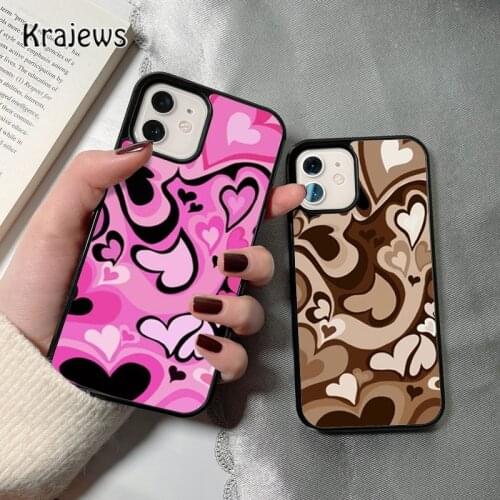 Krajews Latte Love Coffee Heart coque Phone Case for iPhone 12 mini 5 6S 7 8 PLUS X XS XR 11 PRO MAX SE 2020 Back Cover Funda