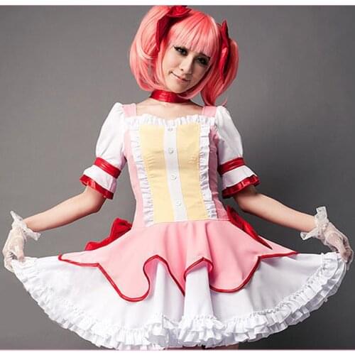 COSFANS New Puella Magi Madoka Magica Cosplay Girl Halloween Kaname Madoka Costume Women Cosplay Dress Maid Clothing For Women