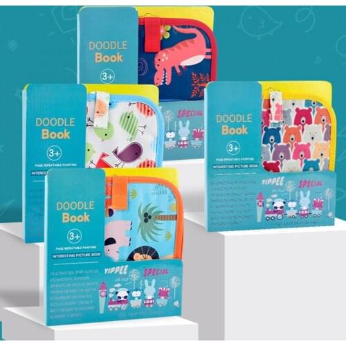 Children Portable Painting Book Wipeable Recycled Double-Sided Drawing Album Graffiti Board Kids Toys Early Education Gift