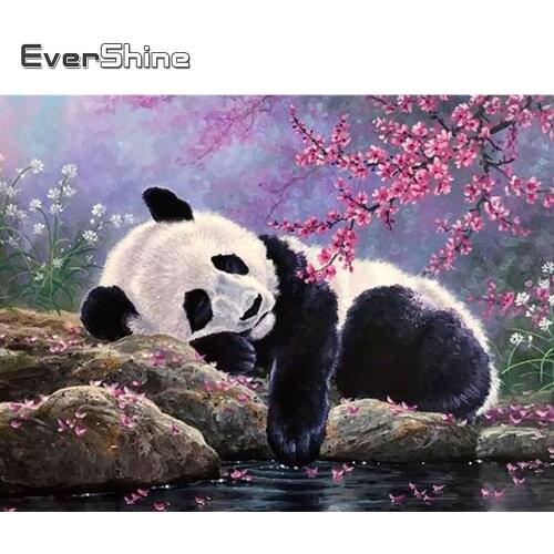 EverShine Diamond Embroidery Full Square Animals Picture Of Rhinestones Diamond Painting Panada Cross Stitch Home Decor