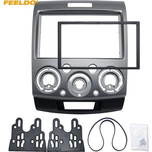 FEELDO 2DIN Grey Car Refitting Stereo DVD Frame Fascia Dash Panel Installation Kits For Ford Everest/Ranger/Mazda BT-50 #HQ1677