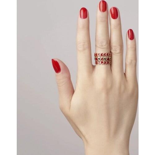 Heart-shaped Surround Rings Purple Red Black Blue Yellow Green Rings Fashion Reunion for Women Fashion Jewelry 2021 New