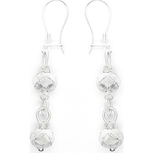 KSG Women 1 Pair Silver Earring Fine Weaving Casual Jewelry Kazaziye Silver Earring Female Earring Special Day Gift Earring