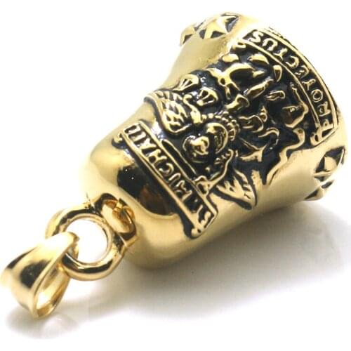 Unisex 316L Stainless Steel Cool Saint Michael Protect US Star Bell Pendant