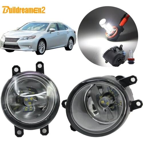 Buildreamen2 Car H8 H11 Fog Light Assembly Lampshade + Lamp Daytime Running Light 12V Styling For Lexus ES300h ES350 2013 2014