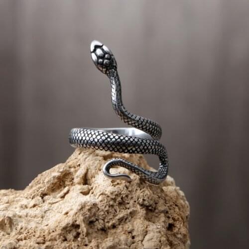 Fashion Vintage Snake Ring 316L Stainless Steel Animal Biker Jewelry Punk Gothic Snake Rings for Mens Women Gilrs Wholesale