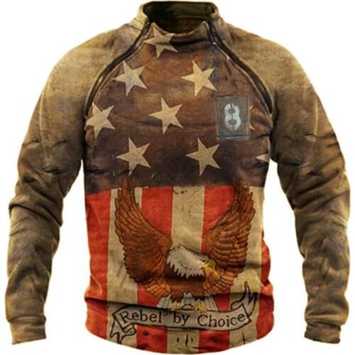 QSuper Spring&Autumn Men Pullover Sweatshirt Multi-Pictures Streetwear Mens Hoodie Knight&Eagle&Flag Image Male Sweatshirts