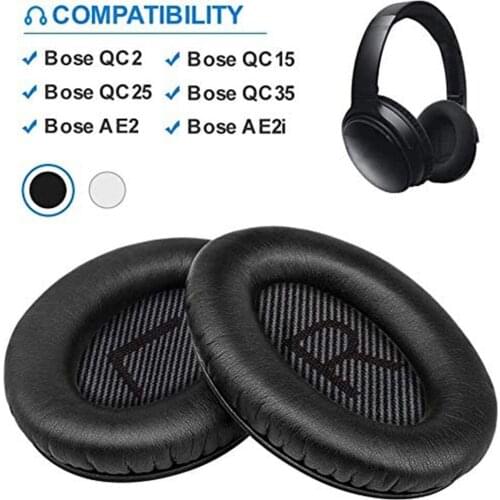 2pcs Memory Foam Replacement Soft Ear Pad for Bose QC2/QC15/QC25/QC35/AE/2/2i/2w Protein Skin Headphone Headset Cushion Cover