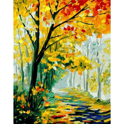 Forsaken Love 40x50cm Butterfly Leaf House Diy Painting By Numbers Landscape Acrylic Paints Canvas Drawing Handpainted Kits