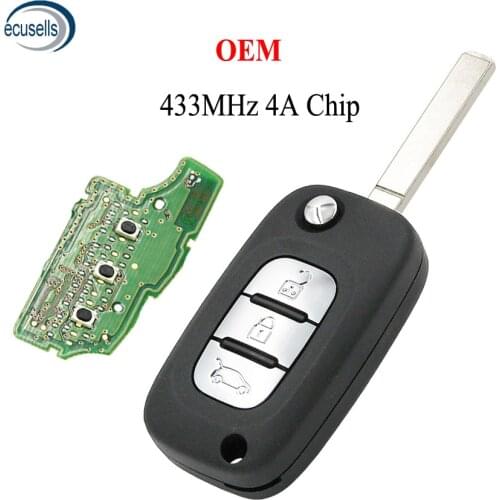 OEM 3 Buttons Flip Remote Key 433MHz for BENZ Smart with 4A chip for Benz Smart Fortwo 453 Forfour 2015-2017