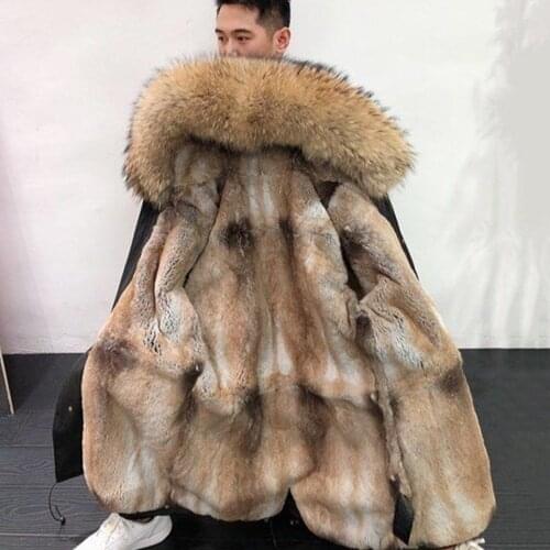 Autumn Winter Men Fashion Fur Coats Long Parkas Warm Fur Jackets