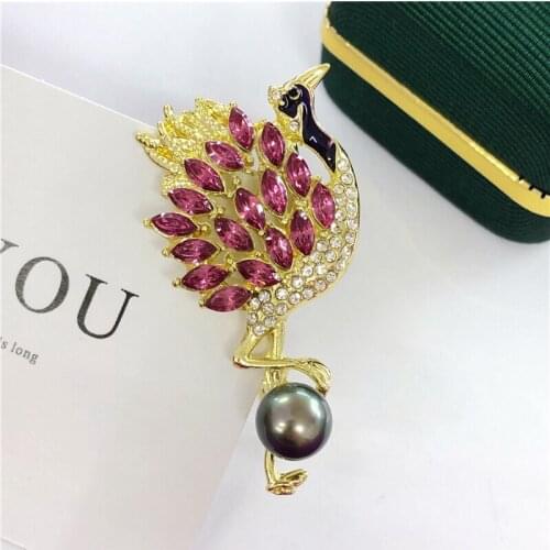 10pcs/lot Flamingo Style Brooch Pin Mountings Base Findings Jewelry Settings Parts for Pearls Beads Stones Crystals Agate Coral