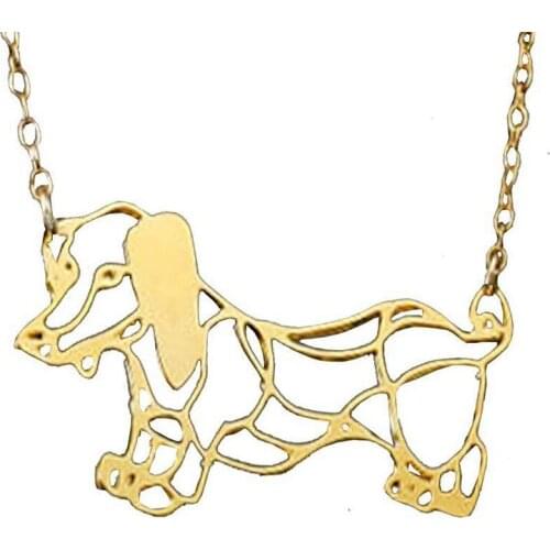 Trendy High Quality Hollow Out Dog Pendant Necklace Women Gold Silver Plated Cartoon Creative Men Necklace Fashion Jewelry Gift