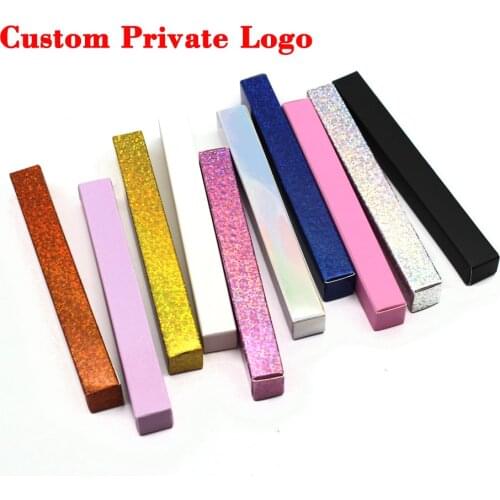 Custom Private Label Empty Paper Packaging Box For Liquid Eyeliner Makeup Black Waterproof Eyelash Glue Wholesale White/Pink Box