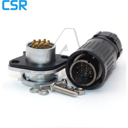 HP20 series, 10 pin waterproof connector panel mount, Aviation plug connectors, cable connectors ,Rated current 5A