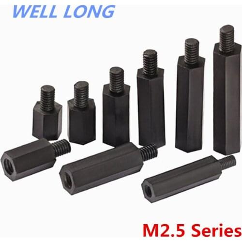 M2.5 Series Black Nylon column Insulated plastic stud Plastic spacer column Hexagonal column