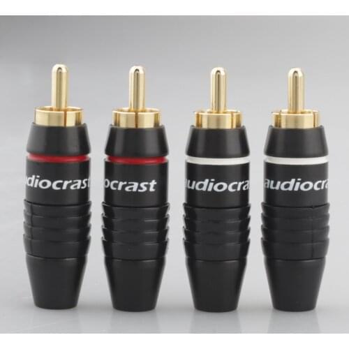 Free shipping 50 pcs High Quality Nakamichi RCA Plug Solder RCA Adapter 24K Gold Plated Audio Plug