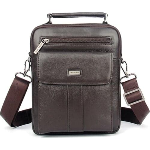 Men100% Genuine Leather Crossbody Messenger Shoulder Bag Men Business Cowhide Tote Handbag High Quality Travel Casual Male Bags