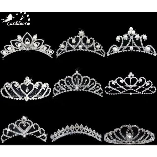 Carddoor New Bridal Crown Headdress Princess Lady Girl Rhinestone Pearl Wedding Party Head Comb Fashion Hair Jewelry Gift