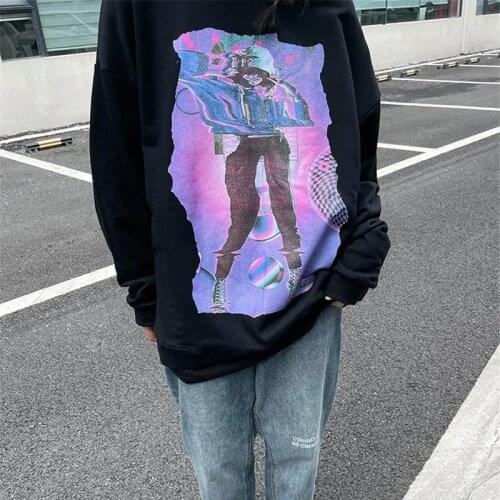 Streetwear E Girl Aesthetic Sweatshirt Women Oversized Long Sleeve Tops Japanese Fashion Harajuku Clothes Teens 2021 Autumn New