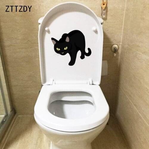 ZTTZDY 24.8*22CM Personality Cat Bedroom Home Decoration Wall Decal Toilet Sticker T3-0243