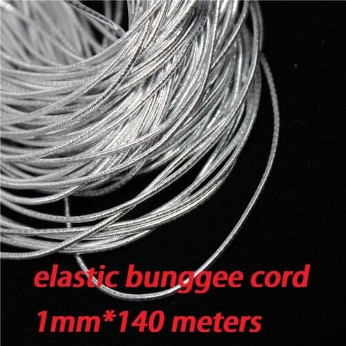 1mm silver elastic bungee string cord round twisted string rope 140 meters/roll DIY cords for jewelery finding garment hang tag
