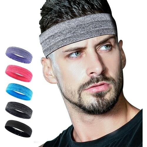 1PC Elastic Absorbent Sweat Bands Yoga Running Fitness Headband Sports Hair Bands Basketball Gym Stretch Hair Wrap Brace