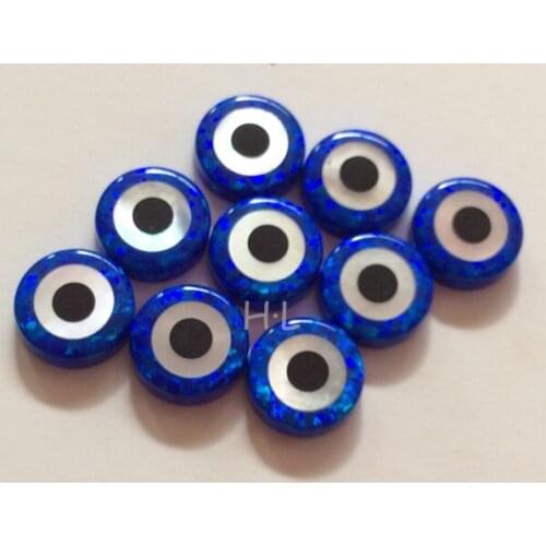 100PCS/Lot 10MM Blue Eye Opal OP50 Sleepy Blue Round Synthetic Opal Blue Eye For DIY Jewelry