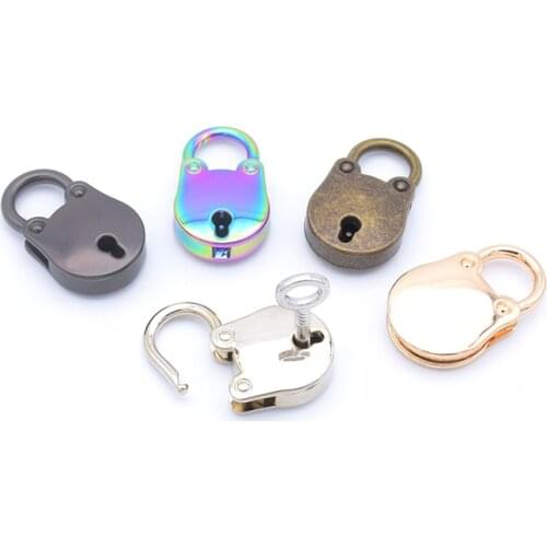 2Pcs Cat Shape Metal Mini Padlock Small Luggage Key Box Lock with Key Bag Suitcase Decoration Accessories 6 Colors Available