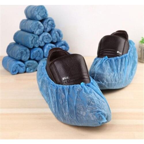 20 Pcs Plastic Waterproof Disposable Shoe Covers Rainy Day Carpet Floor Protector Thick Cleaning Shoe Cover Blue Overshoes
