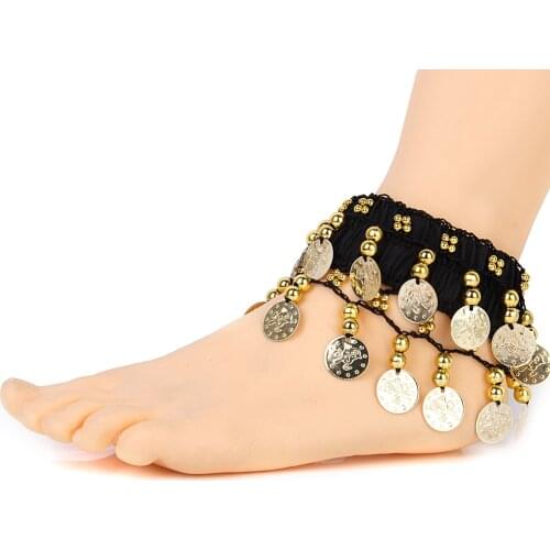 24 Golden Coins Girls Costume Belly Dance Wrist/Ankle/Anklet Cuff Bracelet NEW