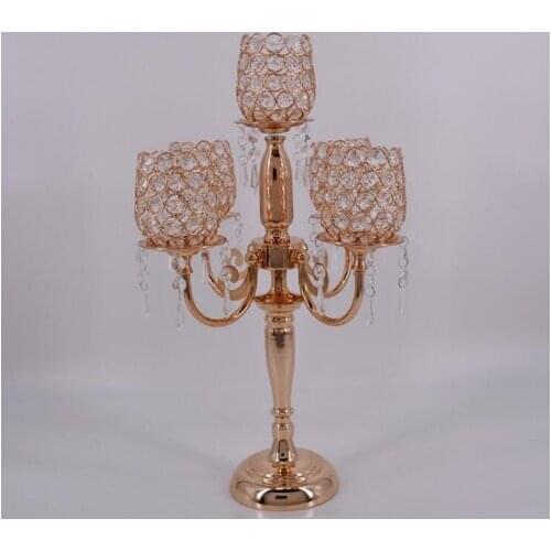 25 days sent )wedding 5 arms candelabra centerpieces candle holders gold centerpiece stand centerpiece flowers vases senyu0885