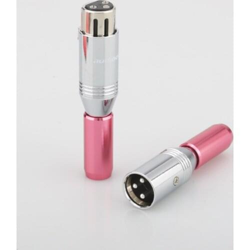 4pcs Audicorast female 2pcs male XLR Hi-end Hifi Audio Jack 3 pins connector Black Metal Shell Brass Copper Silver XLR sock