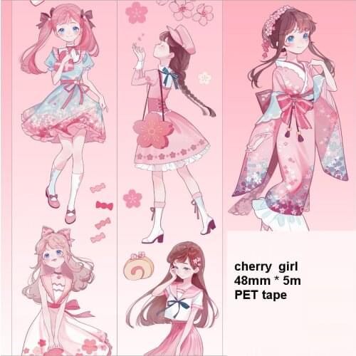 5M Walnut Waltz Girls Heart Pink Character Special Ink Washi Tape
