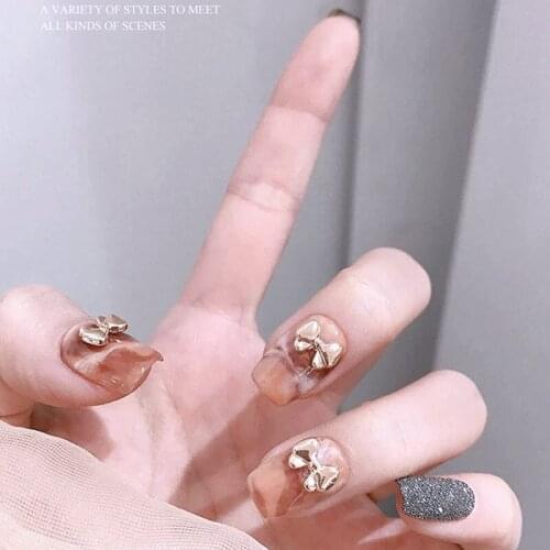 50Pcs Nail Art Charms Alloy Bowtie/Bear Rhinstones Nail Crystal Glitter 3D Stickers Manicure UV Polish Nail Luxury Supplies