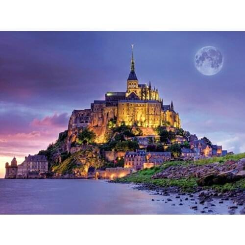 Full Square/Round Drill Diamond Painting Embroidery Mont Saint Michel Rhinestone Mosaic Cross Stitch Decor Gift