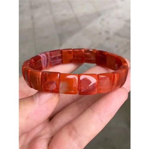 Natural South Red Agate Gemstone Women Beads Bracelet 11.5*5.5mm AAA