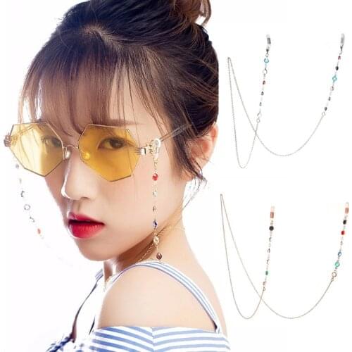 Fashion Glasses Chain Reading Eyeglass Strap Hanging Face Mask Lanyard Holder Women Metal Non-Slip Neck Cord Jewelry Chain