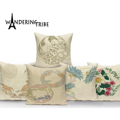Plant Style Pilow Cover Pillows Decorative For Living Room Cover Cushion Flowers Printing Cushions On The Sofa Home Kissenbezug