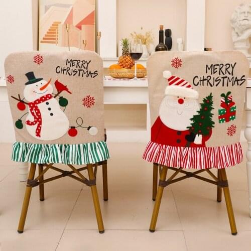 Christmas Chair Cover Merry Christmas Decorations for Home 2021 Christmas Ornament Santa Claus Elk Navidad Noel Gifts Xmas Gifts