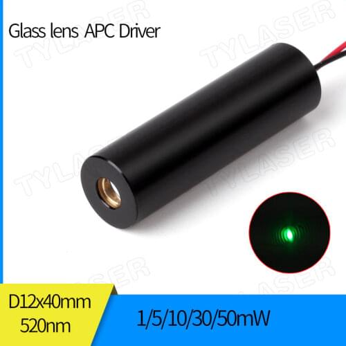 520nm 1mW 5mW 10mW 30mW 50mW Green Laser Dot Diode Module 2.8-7.5V DC input 12mm Industrial Grade APC Driver