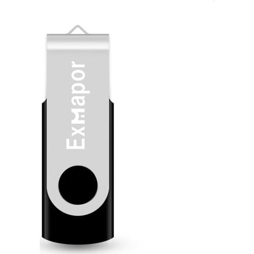 Exmapor 8GB USB 2.0 Flash Drives Swivel 8 GB Thumb Drives Memory Sticks Jump Drive Zip Drive with Led Indicator Black