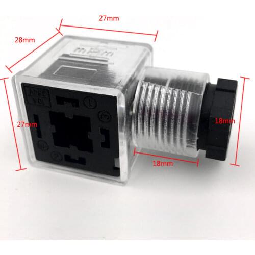 Hydraulic solenoid valve plug with lamp plugsolenoid junction box solenoid coil connector