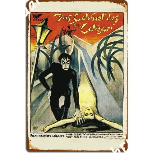 The Cabinet Of Dr Caligari Movie Poster Metal Sign Cinema Garage Printing Club Bar Poster Tin Sign Poster