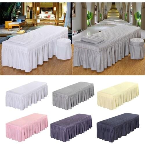 Cosmetic Linen Massage Table Skirt Beauty Bed Sheet Cover With Bedskirt