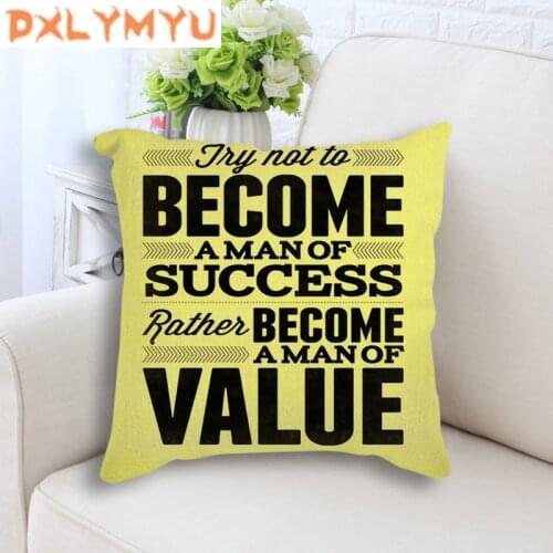 Square Pillowcase Motivational Quote Minimalist Art Linen Cushion Cover Decorative Cushion Sofa Home Decor Throw Pillow Case