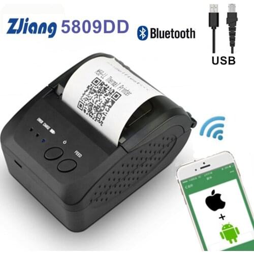 Mini 58mm Pocket Bluetooth Printer Portable Thermal Bill Receipt Ticket Printer For Phone Android iOS Windows Bill Machine Print