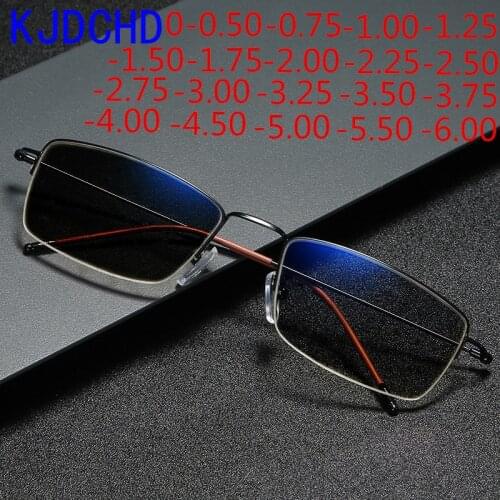2021 New Titanium Alloy Business Sun Discoloration Myopia Glasses For Men And Women Finished Chameleon Lens Prescription Glasses